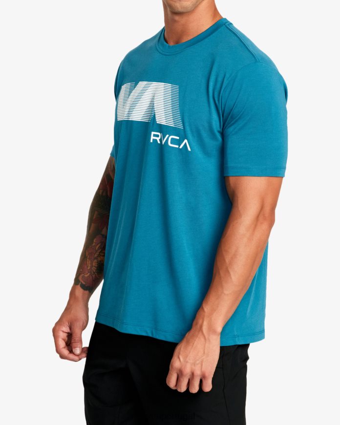 roupas RVCA homens va borrão camiseta cerceta N00F2H15
