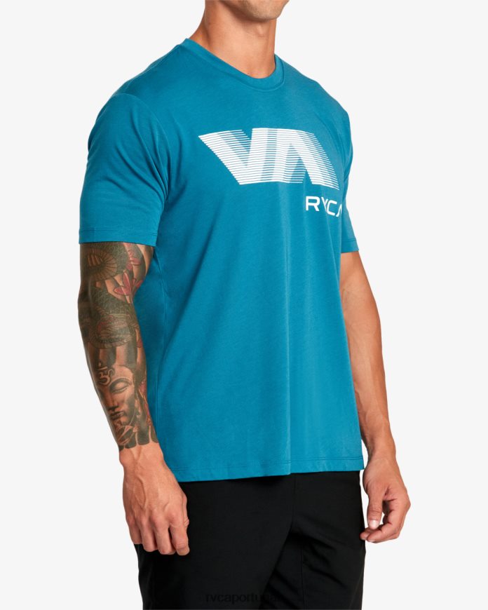roupas RVCA homens va borrão camiseta cerceta N00F2H15