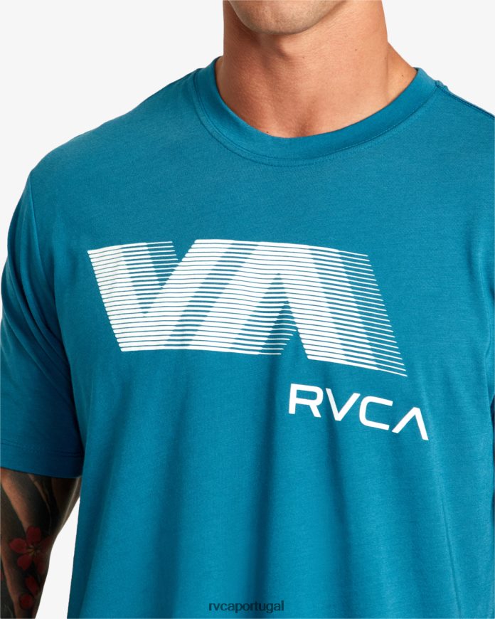 roupas RVCA homens va borrão camiseta cerceta N00F2H15