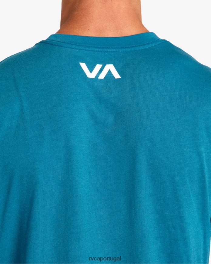 roupas RVCA homens va borrão camiseta cerceta N00F2H15