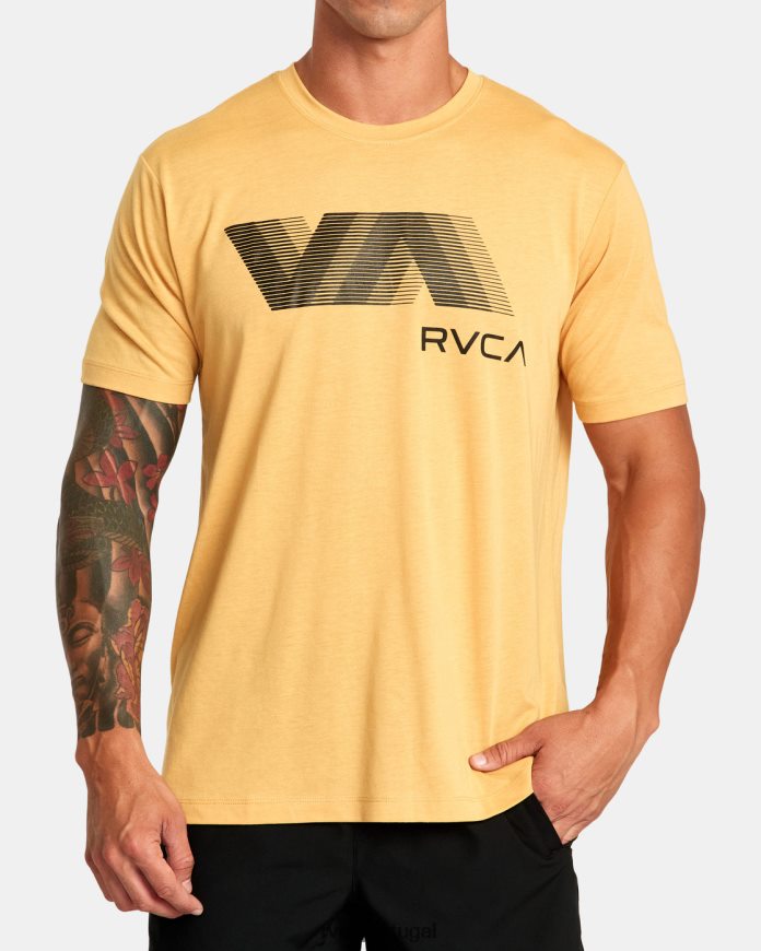 roupas RVCA homens va borrão camiseta ouro N00F2H25
