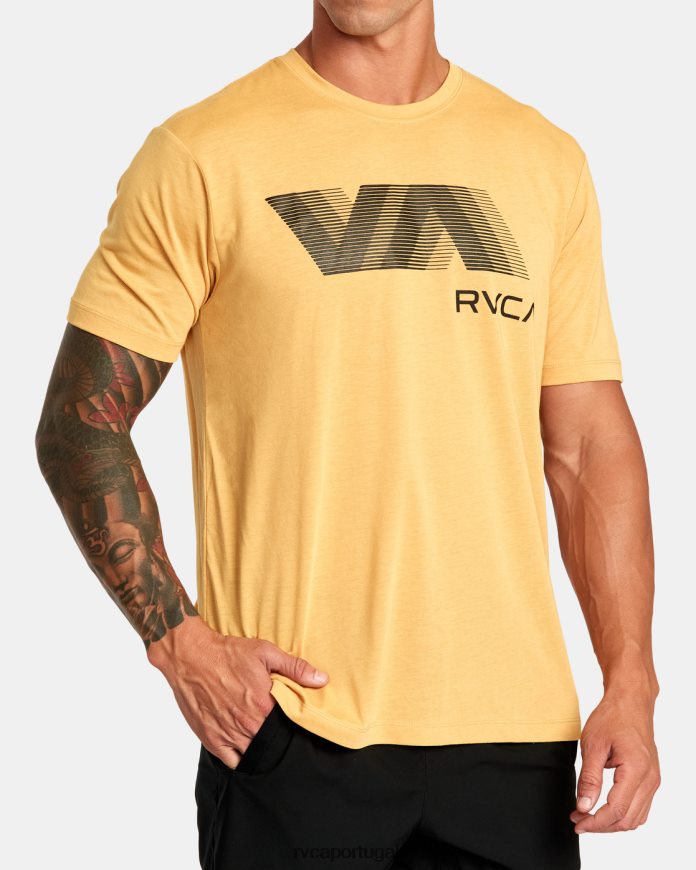 roupas RVCA homens va borrão camiseta ouro N00F2H25
