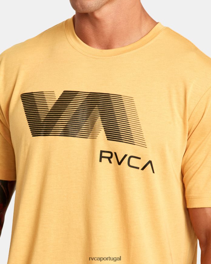 roupas RVCA homens va borrão camiseta ouro N00F2H25
