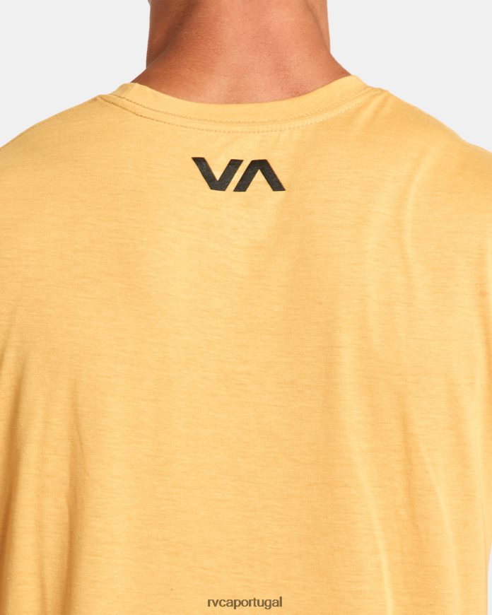 roupas RVCA homens va borrão camiseta ouro N00F2H25