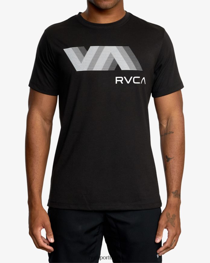 roupas RVCA homens va borrão camiseta preto N00F2H928