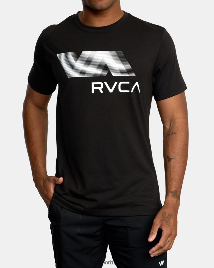 roupas RVCA homens va borrão camiseta preto N00F2H928