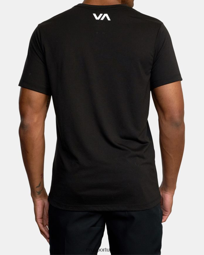 roupas RVCA homens va borrão camiseta preto N00F2H928