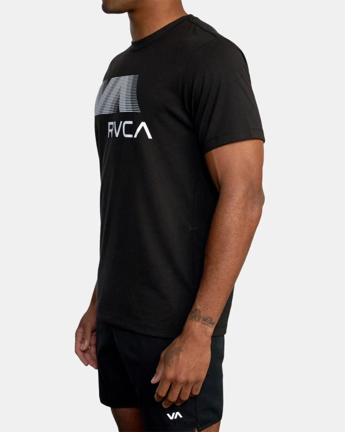roupas RVCA homens va borrão camiseta preto N00F2H928