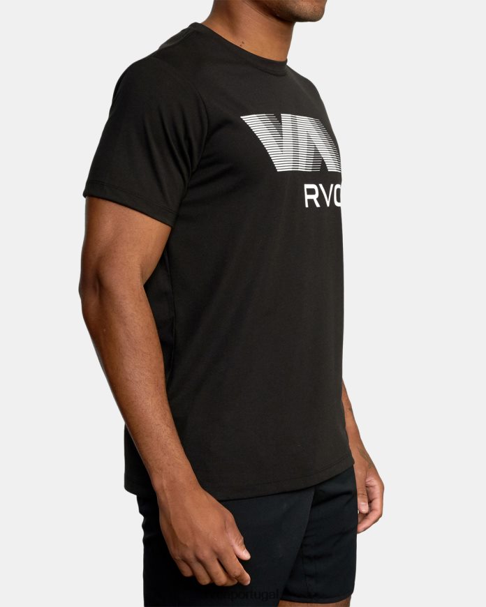 roupas RVCA homens va borrão camiseta preto N00F2H928