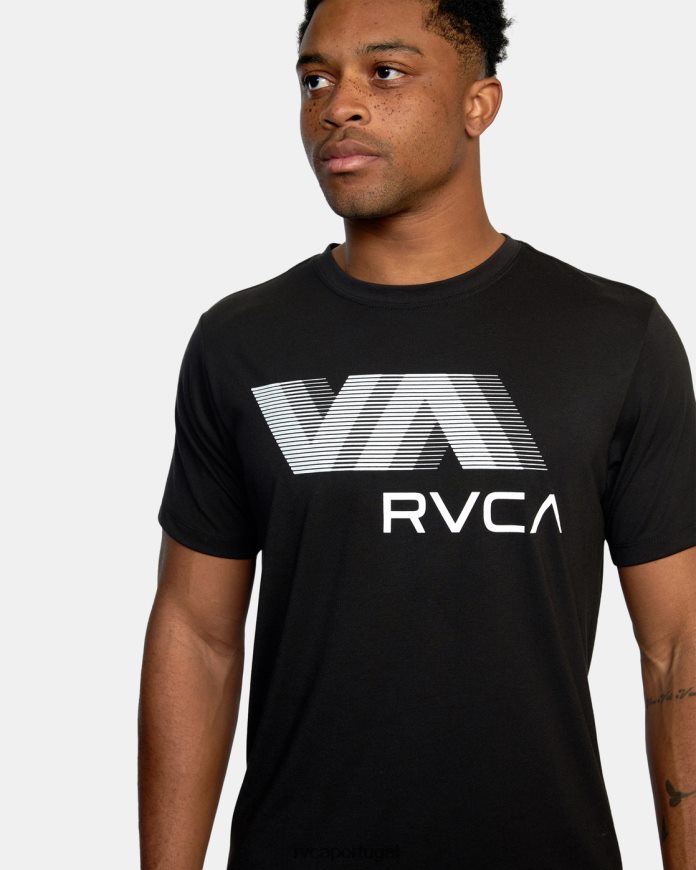 roupas RVCA homens va borrão camiseta preto N00F2H928