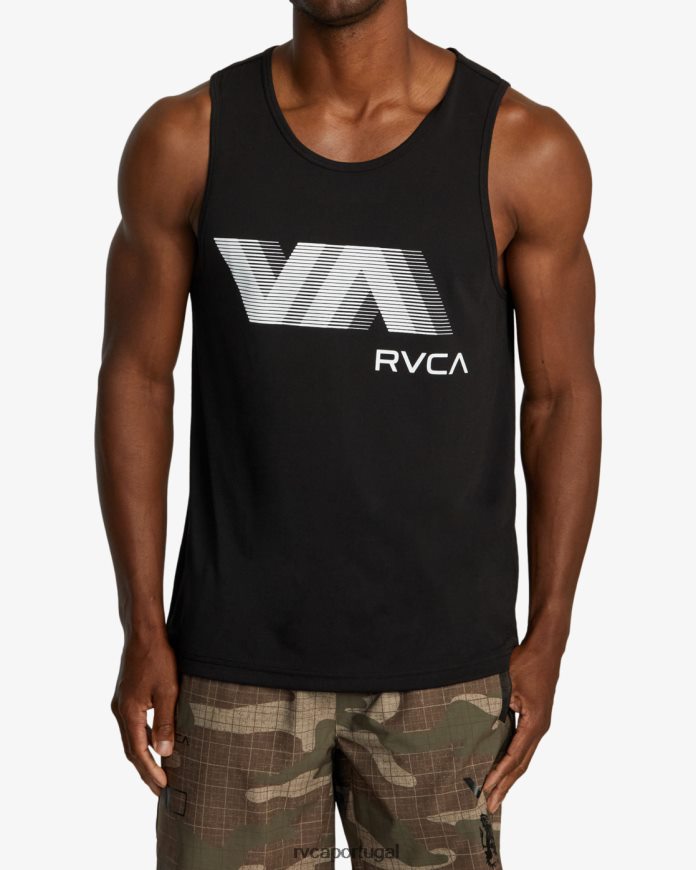 roupas RVCA homens va borrão regata preto N00F2H580