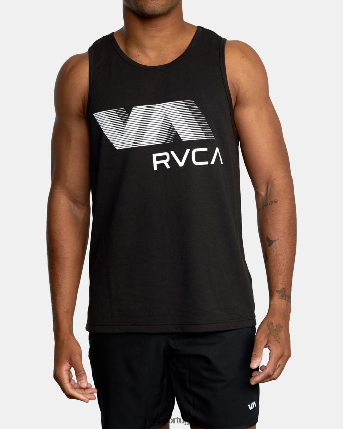 roupas RVCA homens va borrão regata preto N00F2H580