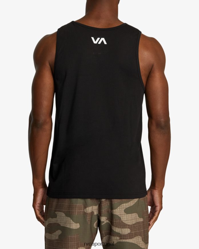 roupas RVCA homens va borrão regata preto N00F2H580