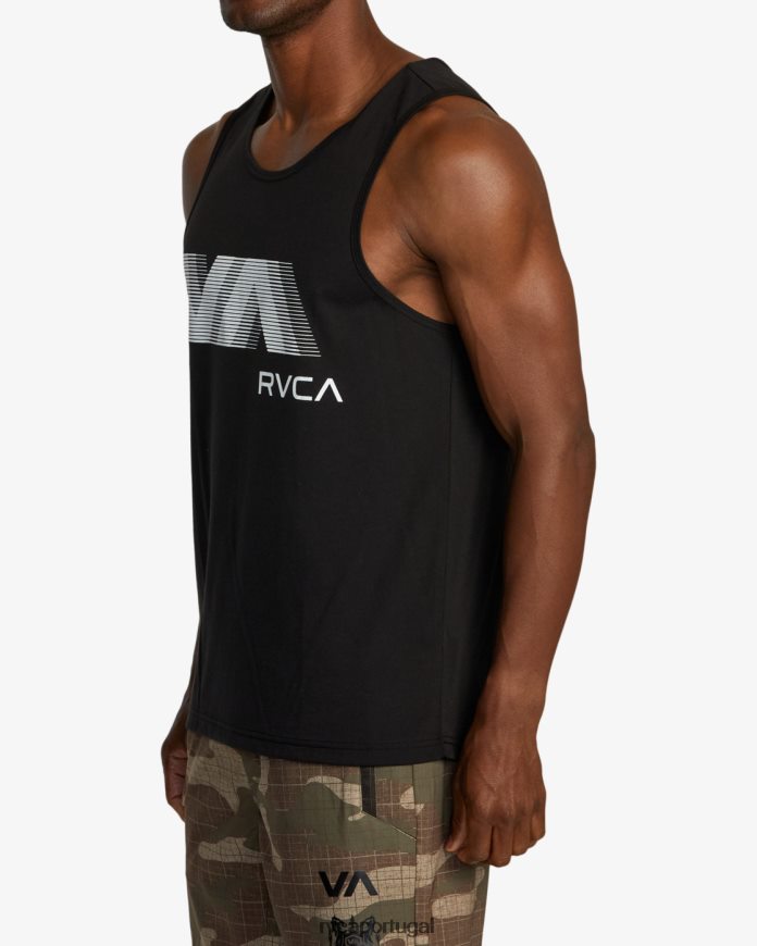 roupas RVCA homens va borrão regata preto N00F2H580