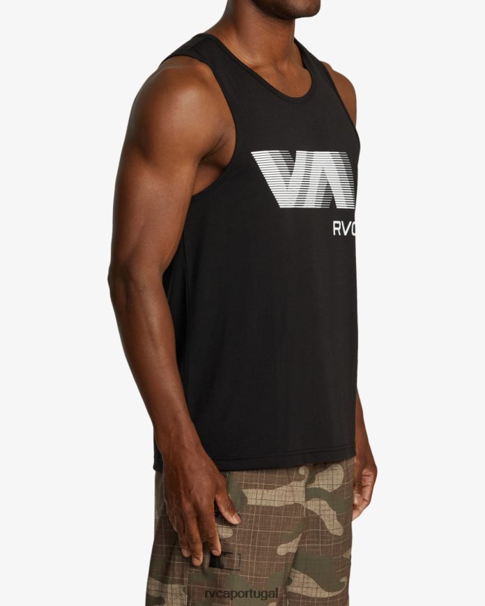 roupas RVCA homens va borrão regata preto N00F2H580