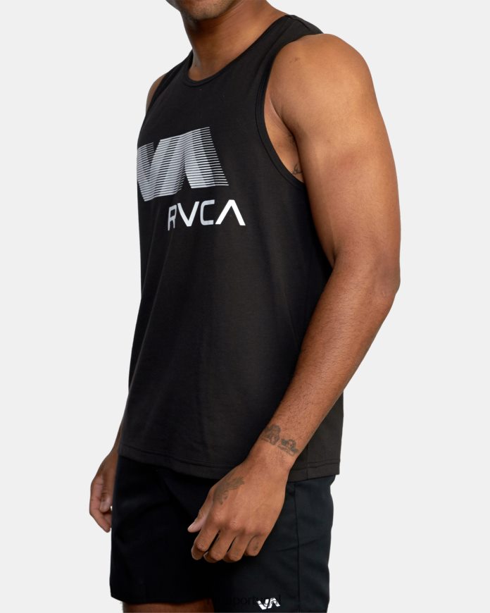 roupas RVCA homens va borrão regata preto N00F2H580