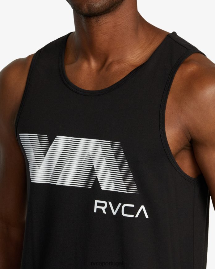 roupas RVCA homens va borrão regata preto N00F2H580