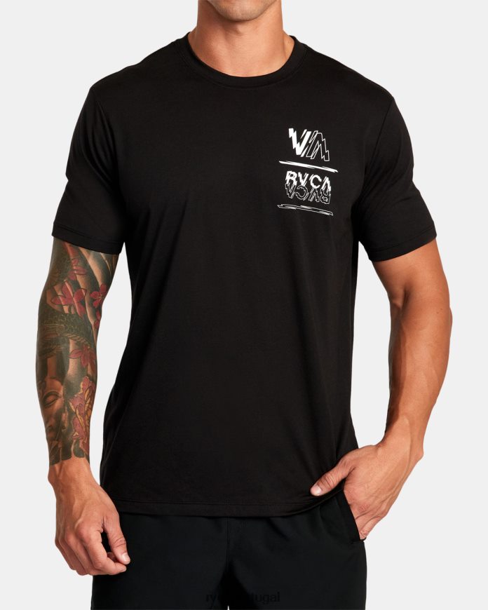 roupas RVCA homens va sport volt camiseta preto N00F2H34