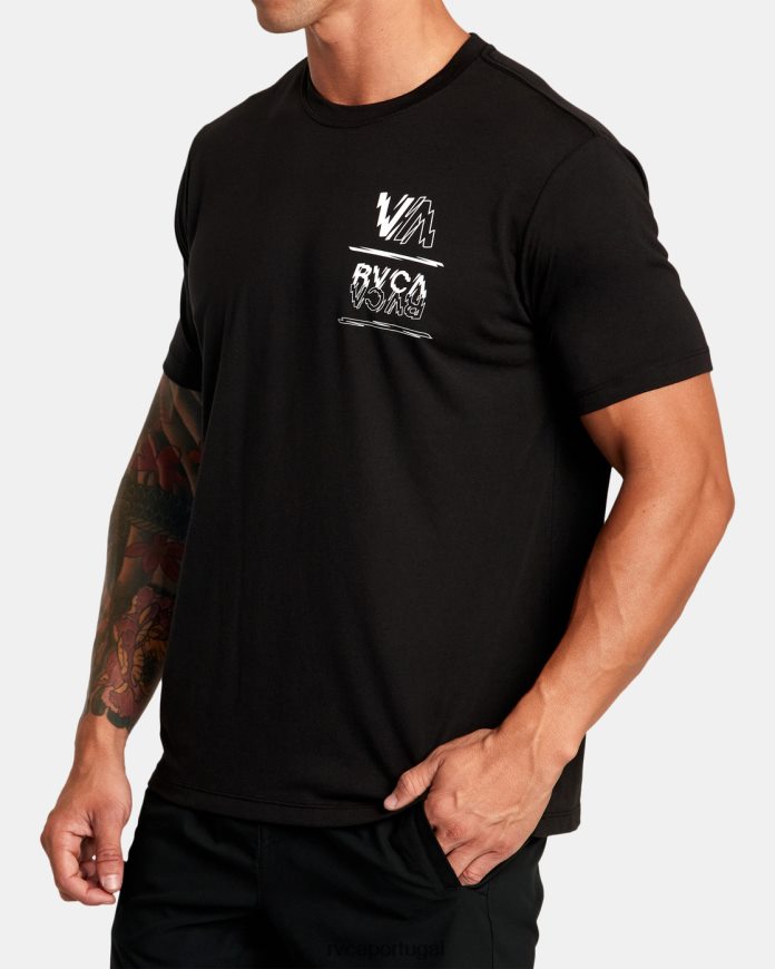roupas RVCA homens va sport volt camiseta preto N00F2H34