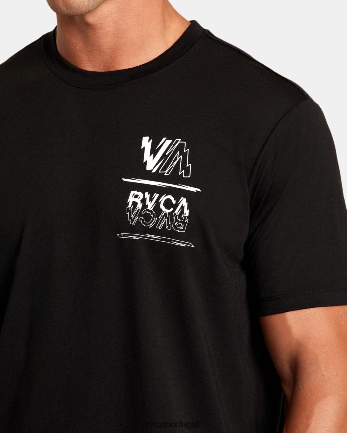 roupas RVCA homens va sport volt camiseta preto N00F2H34