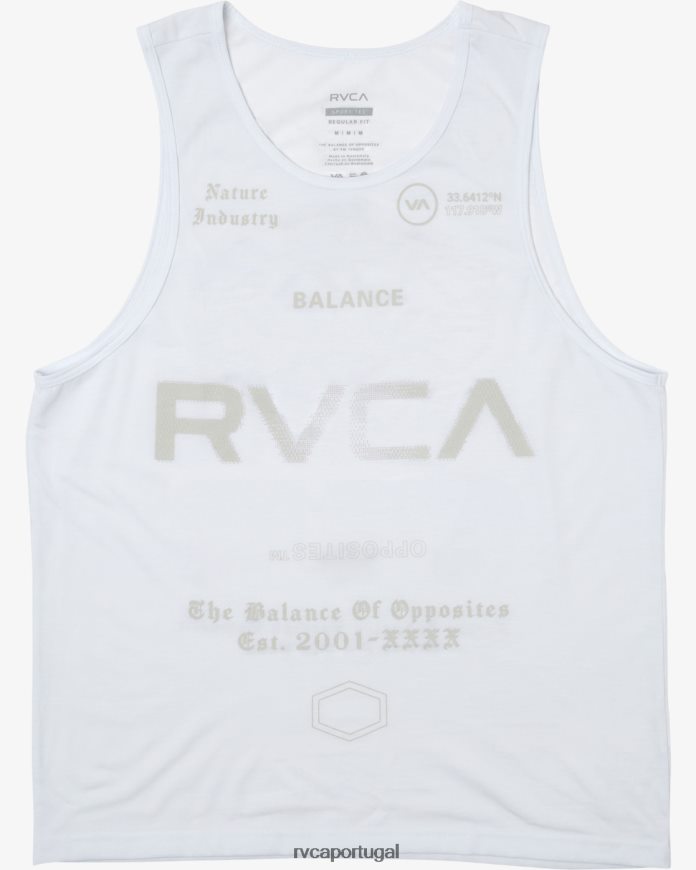 roupas RVCA homens va tanque esportivo branco N00F2H286