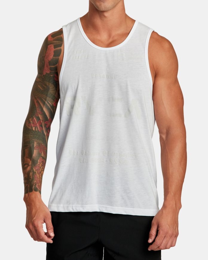 roupas RVCA homens va tanque esportivo branco N00F2H286
