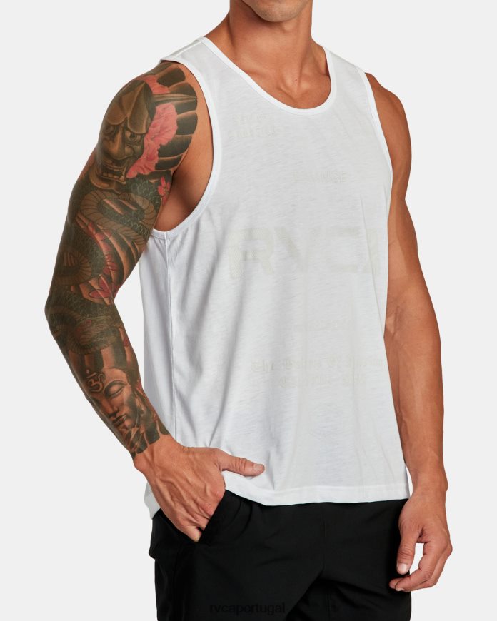 roupas RVCA homens va tanque esportivo branco N00F2H286