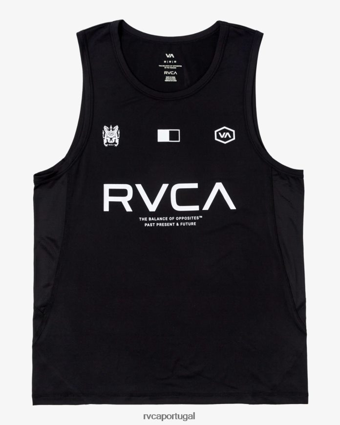 roupas RVCA homens vent va esporte distintivo tanque de treinamento técnico preto N00F2H304