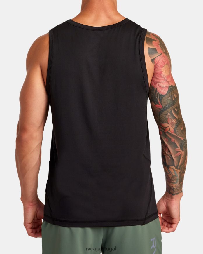 roupas RVCA homens vent va esporte distintivo tanque de treinamento técnico preto N00F2H304