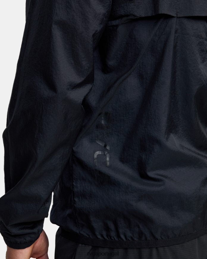 roupas RVCA homens jaqueta de treino leve para corredor preto N00F2H315