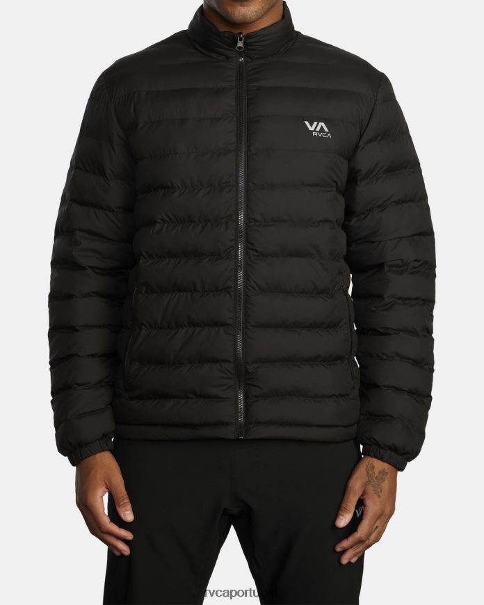 roupas RVCA homens jaqueta puffa embalável preto 2 N00F2H896