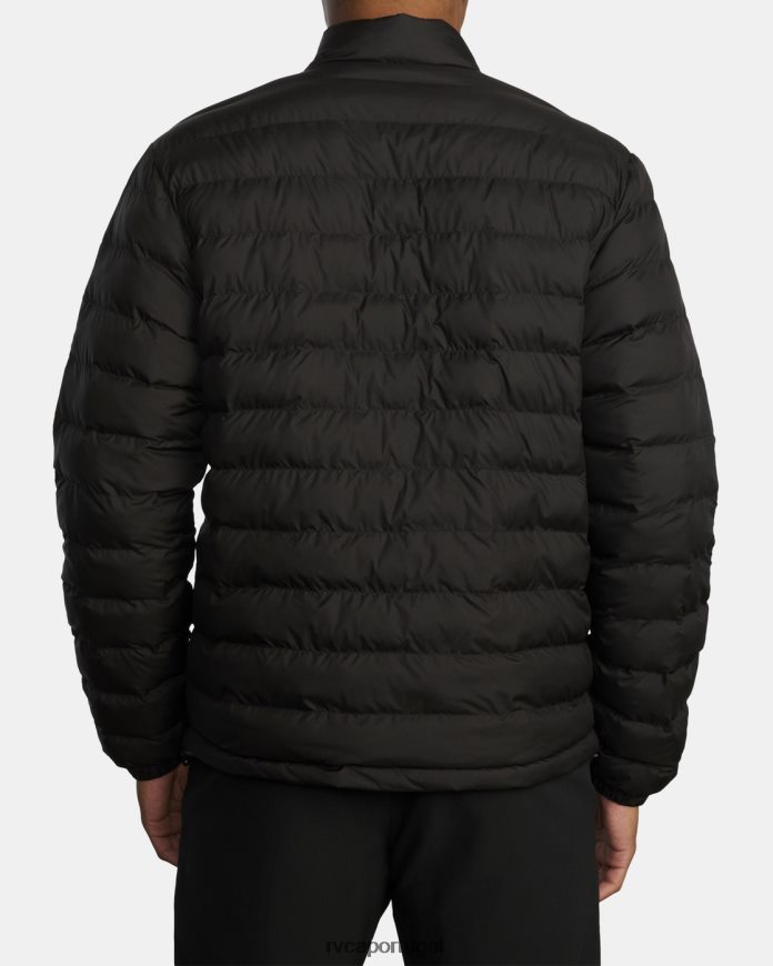 roupas RVCA homens jaqueta puffa embalável preto 2 N00F2H896