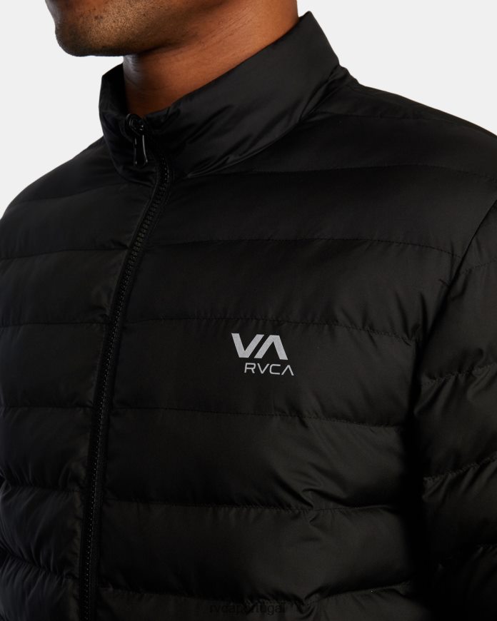 roupas RVCA homens jaqueta puffa embalável preto 2 N00F2H896
