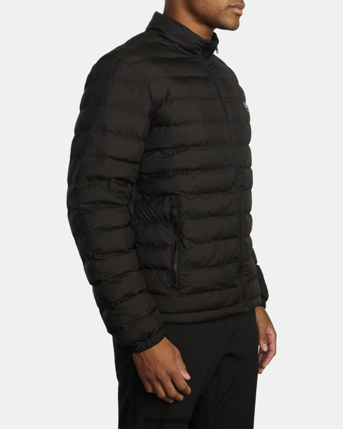 roupas RVCA homens jaqueta puffa embalável preto 2 N00F2H896
