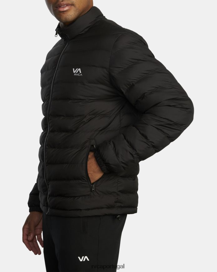 roupas RVCA homens jaqueta puffa embalável preto 2 N00F2H896