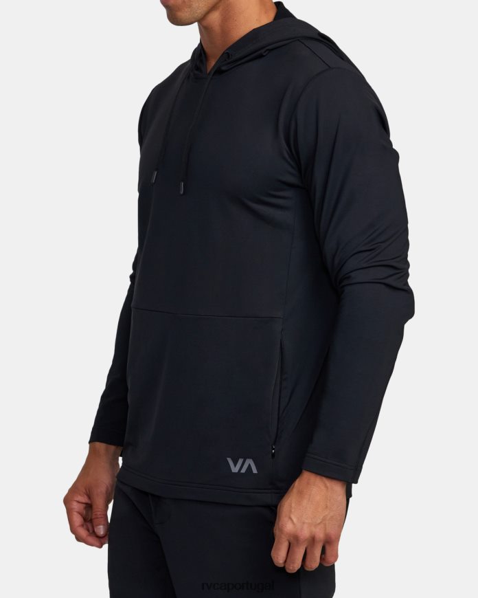 roupas RVCA homens moletom com capuz de treinador preto N00F2H341