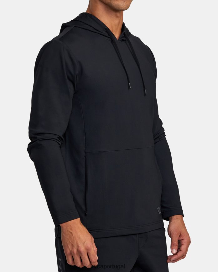 roupas RVCA homens moletom com capuz de treinador preto N00F2H341