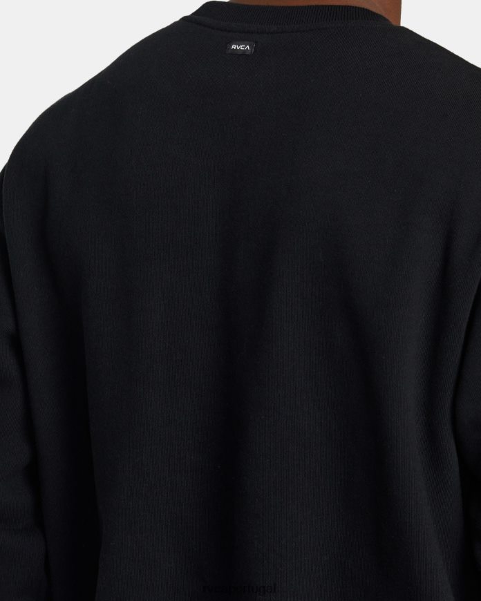roupas RVCA homens moletom essencial va preto N00F2H455