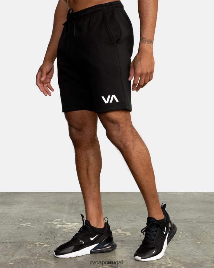 roupas RVCA homens bermuda esportiva com cintura elástica iv 19 preto N00F2H727