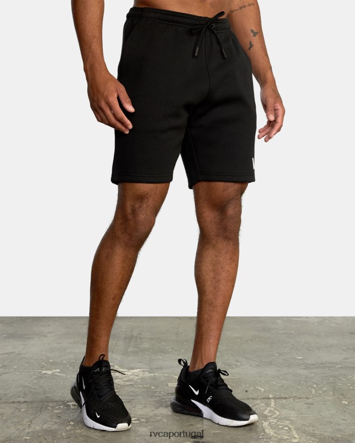 roupas RVCA homens bermuda esportiva com cintura elástica iv 19 preto N00F2H727
