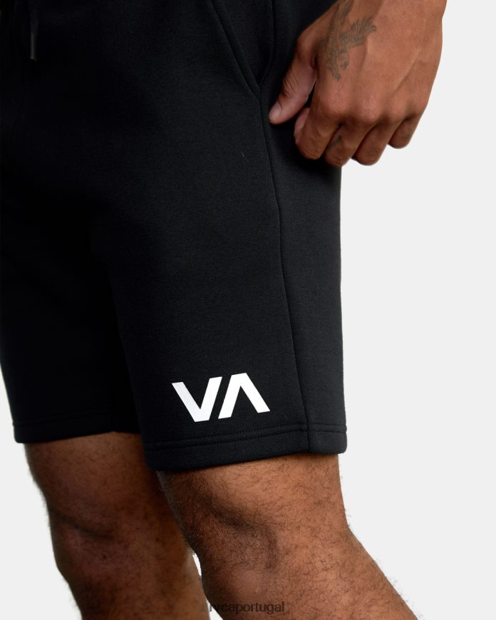 roupas RVCA homens bermuda esportiva com cintura elástica iv 19 preto N00F2H727