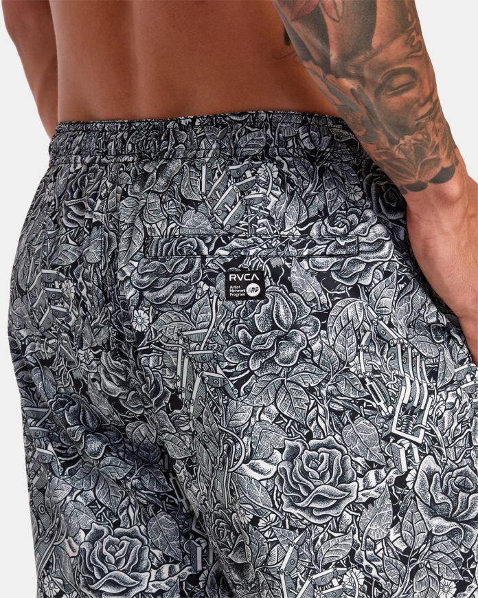 roupas RVCA homens martin ander shorts de treinamento técnico stretch 17 anders floral N00F2H296