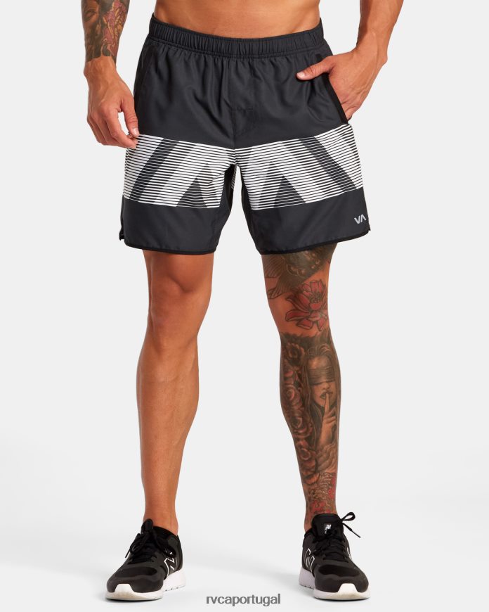 roupas RVCA homens short cintura elástica yogger iv 17 preto va desfoque N00F2H272