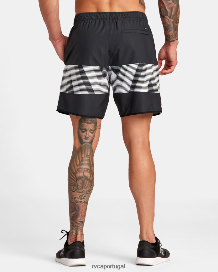 roupas RVCA homens short cintura elástica yogger iv 17 preto va desfoque N00F2H272