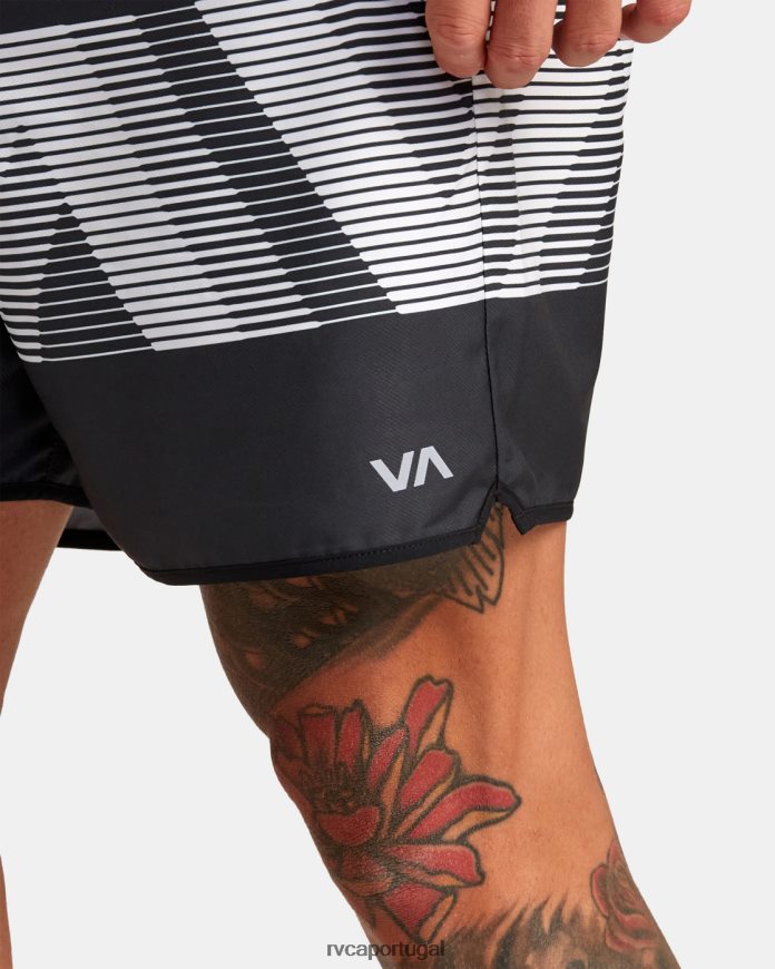roupas RVCA homens short cintura elástica yogger iv 17 preto va desfoque N00F2H272