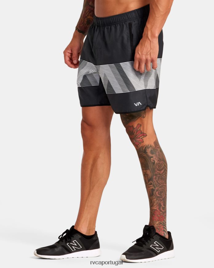 roupas RVCA homens short cintura elástica yogger iv 17 preto va desfoque N00F2H272