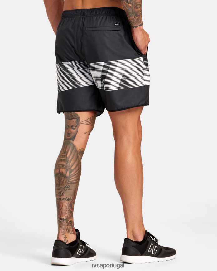 roupas RVCA homens short cintura elástica yogger iv 17 preto va desfoque N00F2H272