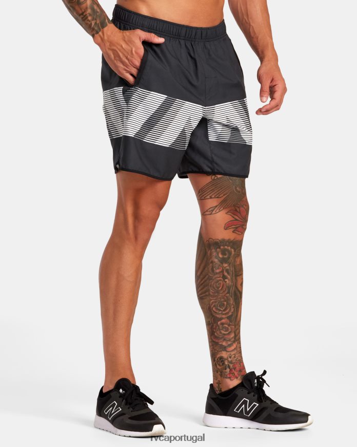 roupas RVCA homens short cintura elástica yogger iv 17 preto va desfoque N00F2H272