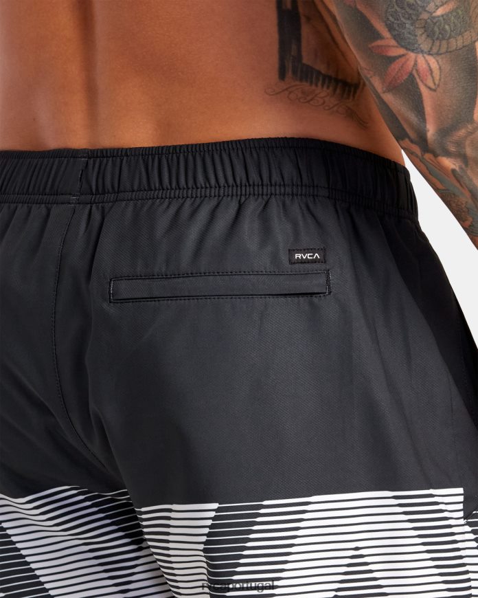 roupas RVCA homens short cintura elástica yogger iv 17 preto va desfoque N00F2H272