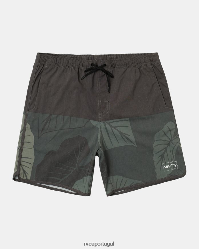 roupas RVCA homens shorts atléticos elásticos híbridos hawaii yogger 17 Oliva N00F2H642